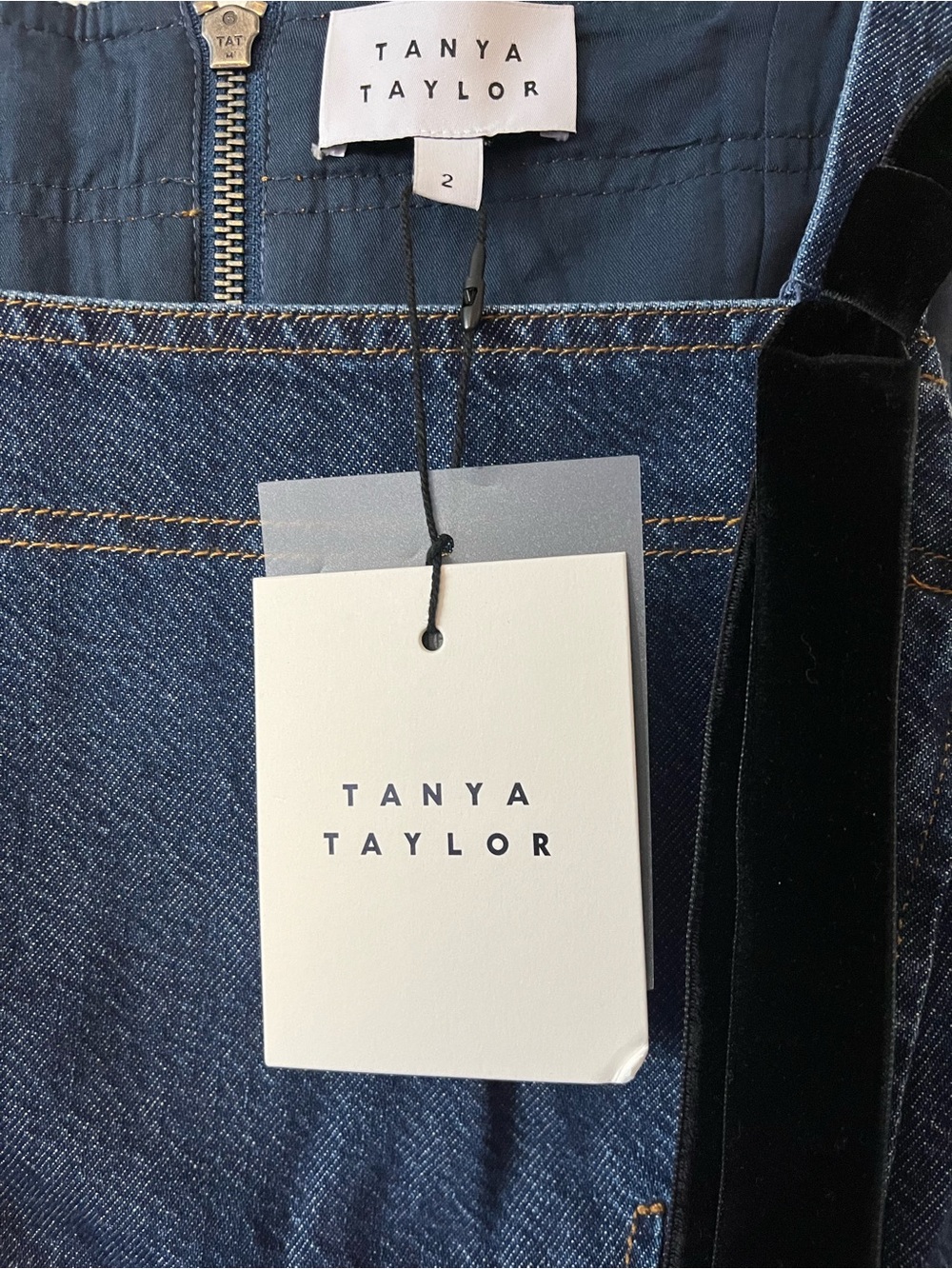 NWT Tanya Taylor Bessie Mini Denim Dress 100% Cotton Sz 2 - Picture 9 of 11